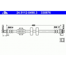 24.5112-0490.3 ATE Тормозной шланг