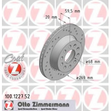 100.1227.52 ZIMMERMANN Тормозной диск