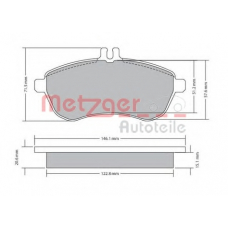 1170046 METZGER Комплект тормозных колодок, дисковый тормоз