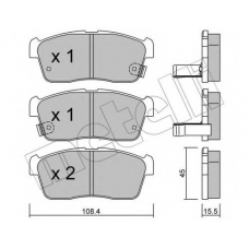 22-0415-0 METELLI Комплект тормозных колодок, дисковый тормоз