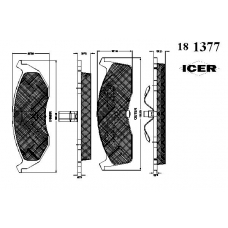 181377 ICER Комплект тормозных колодок, дисковый тормоз