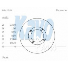 BR-1204 KAVO PARTS Тормозной диск