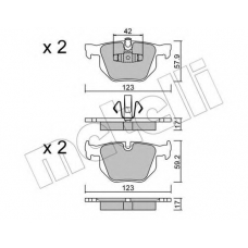22-0643-0 METELLI Комплект тормозных колодок, дисковый тормоз