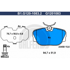 B1.G120-1083.2 GALFER Комплект тормозных колодок, дисковый тормоз