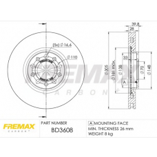 BD-3608 FREMAX Тормозной диск