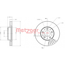 6110253 METZGER Тормозной диск