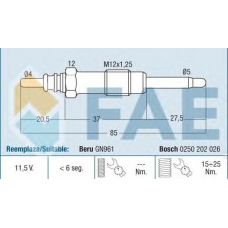 74154 FAE Свеча накаливания