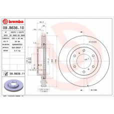 09.B636.10 BREMBO Тормозной диск