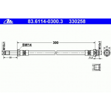 83.6114-0300.3 ATE Тормозной шланг