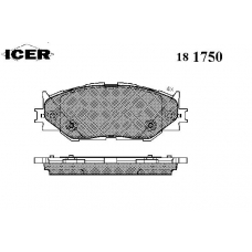 181750 ICER Комплект тормозных колодок, дисковый тормоз
