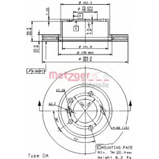 24945 V METZGER Тормозной диск