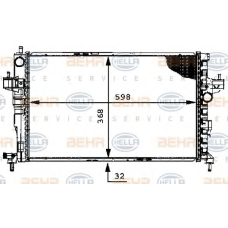 8MK 376 714-384 HELLA Радиатор, охлаждение двигателя