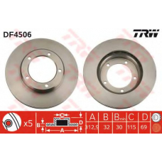 DF4506 TRW Тормозной диск