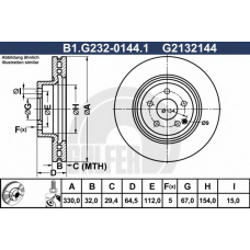 B1.G232-0144.1 GALFER Тормозной диск