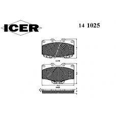 141025 ICER Комплект тормозных колодок, дисковый тормоз