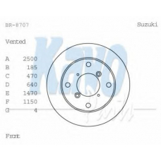 BR-8707 KAVO PARTS Тормозной диск