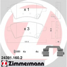 24391.160.2 ZIMMERMANN Комплект тормозных колодок, дисковый тормоз