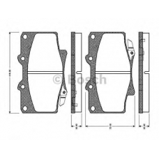 0 986 TB2 238 BOSCH Комплект тормозных колодок, дисковый тормоз