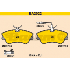 BA2022 BARUM Комплект тормозных колодок, дисковый тормоз