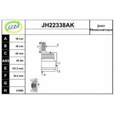 JH22338AK SERA Шарнирный комплект, приводной вал