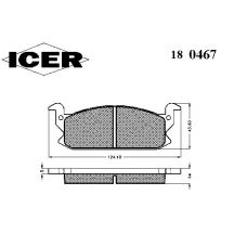 180467 ICER Комплект тормозных колодок, дисковый тормоз