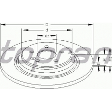 401 402 TOPRAN Тормозной диск
