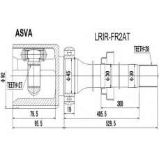 LRIR-FR2AT ASVA Шарнирный комплект, приводной вал
