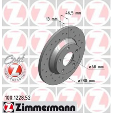 100.1228.52 ZIMMERMANN Тормозной диск