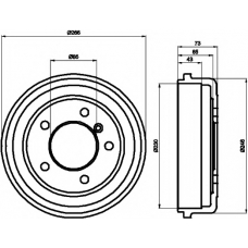 8DT 355 301-151 HELLA PAGID Тормозной барабан