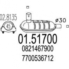 01.51700 MTS Средний глушитель выхлопных газов