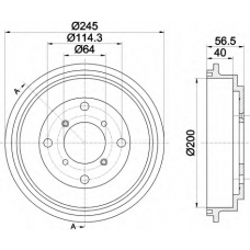 8DT 355 301-001 HELLA Тормозной барабан