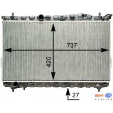 8MK 376 762-311 HELLA Радиатор, охлаждение двигателя