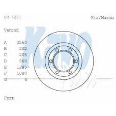 BR-4221 KAVO PARTS Тормозной диск