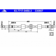 83.7717-0450.3 ATE Тормозной шланг
