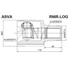 RNIR-LOG ASVA Шарнирный комплект, приводной вал