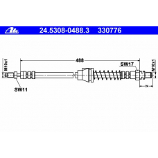 24.5308-0488.3 ATE Тормозной шланг