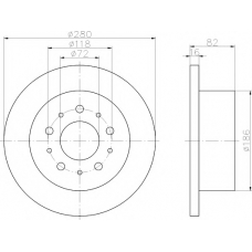 MDC1650 MINTEX Тормозной диск