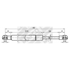 91925 MAPCO Газовая пружина, крышка багажник