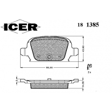 181385 ICER Комплект тормозных колодок, дисковый тормоз