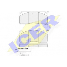 150894-066 ICER Комплект тормозных колодок, дисковый тормоз