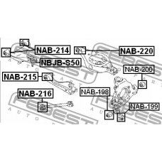 NAB-214 FEBEST Подвеска, рычаг независимой подвески колеса