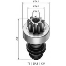 940113020004 MAGNETI MARELLI Ведущая шестерня, стартер