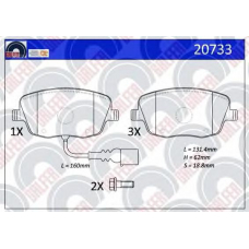 20733 GALFER Комплект тормозных колодок, дисковый тормоз