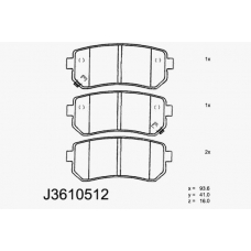 J3610512 NIPPARTS Комплект тормозных колодок, дисковый тормоз