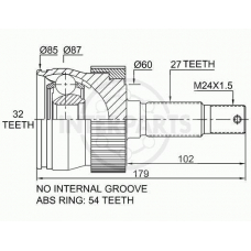 OJ-1788 InterParts Шарнирный комплект, приводной вал