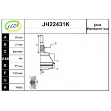 JH22431K SERA Шарнирный комплект, приводной вал