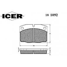 181092 ICER Комплект тормозных колодок, дисковый тормоз