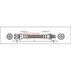 4114730 METZGER Тормозной шланг