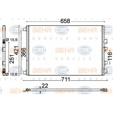 8FC 351 318-561 HELLA Конденсатор, кондиционер