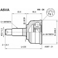 HN-24 ASVA Шарнирный комплект, приводной вал